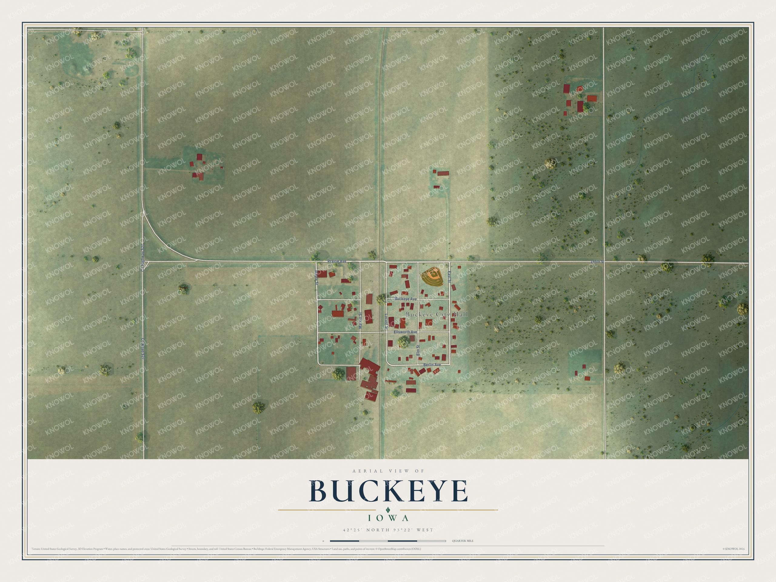 Watermarked full-map preview of Buckeye, Iowa