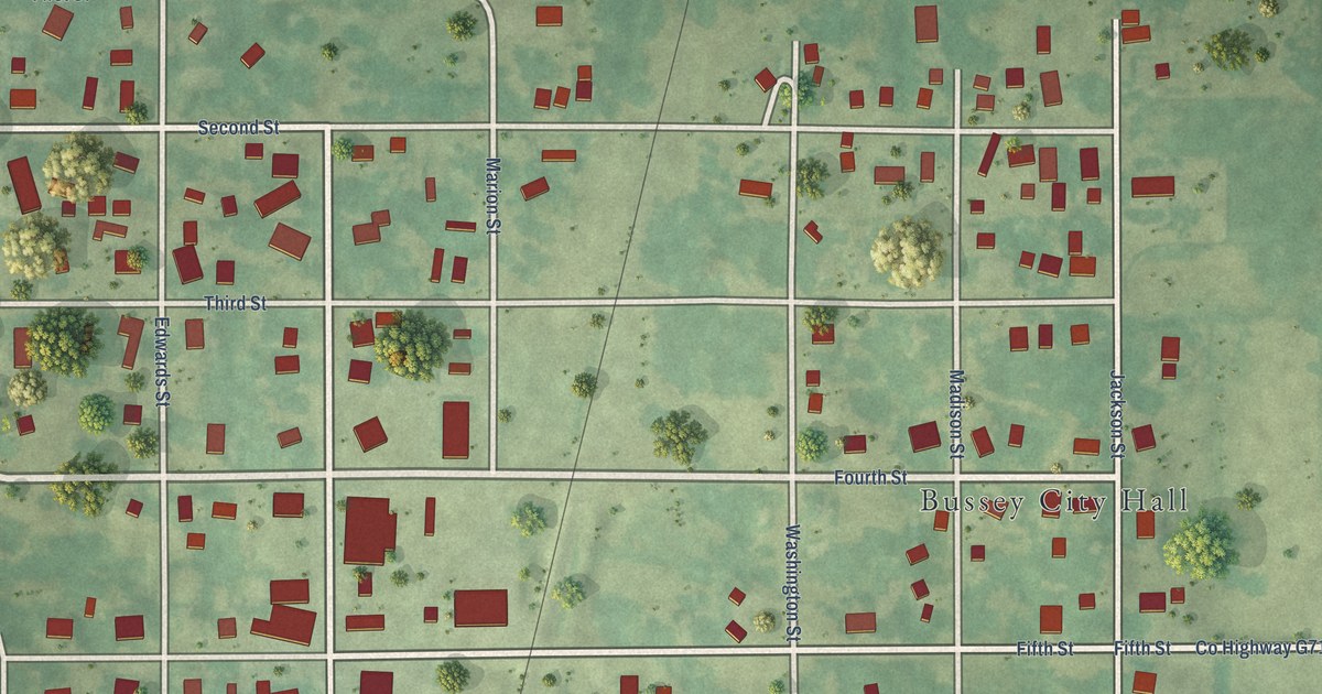 Map of Bussey, Iowa in 2026