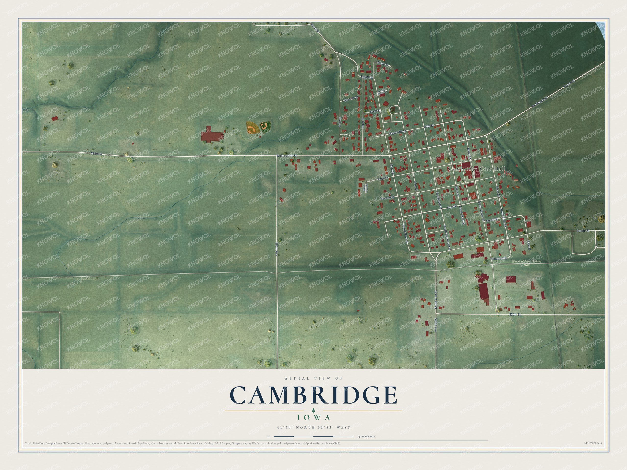 Watermarked full-map preview of Cambridge, Iowa