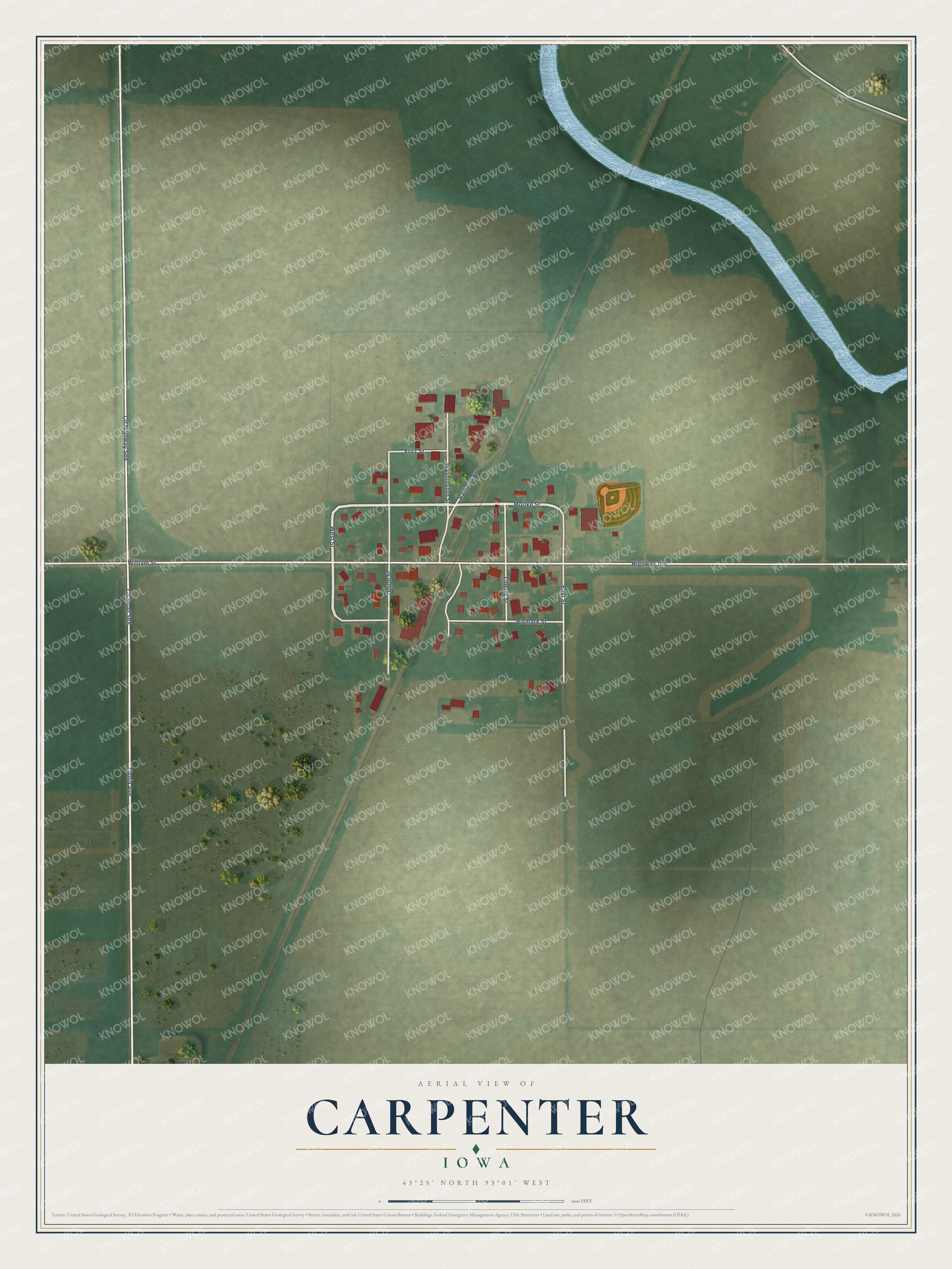Watermarked full-map preview of Carpenter, Iowa
