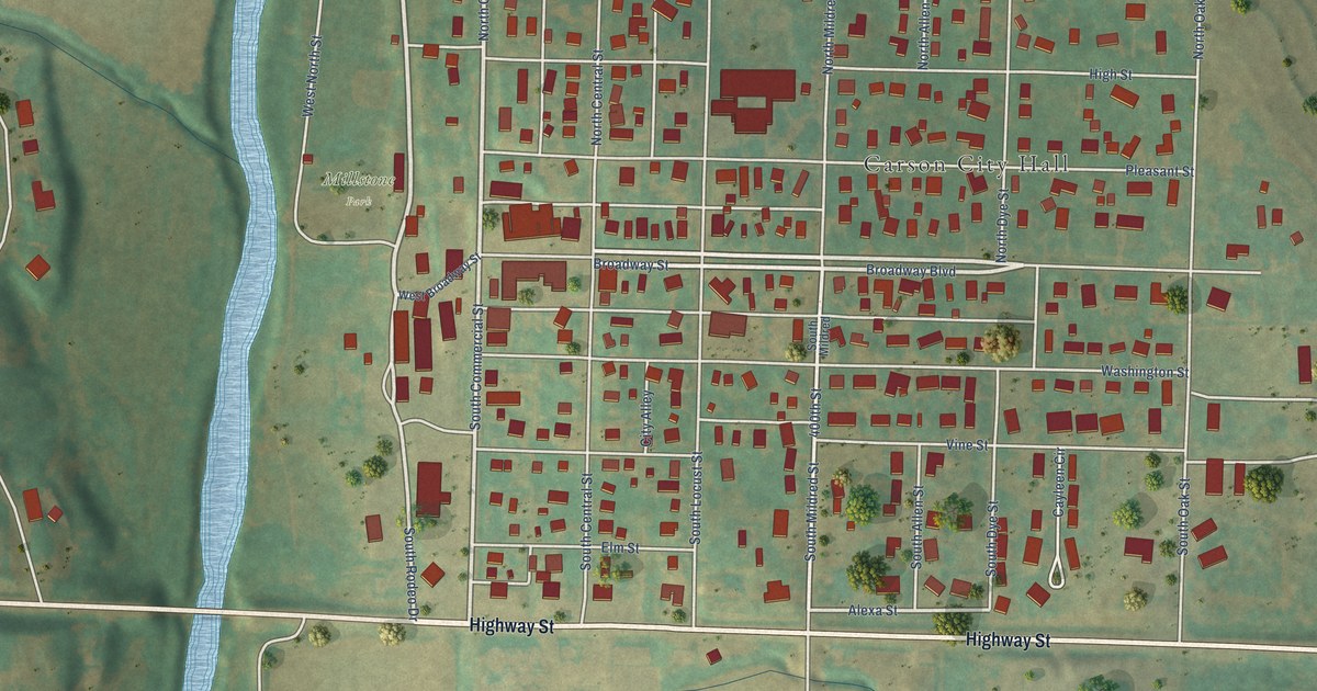 Map of Carson, Iowa in 2026