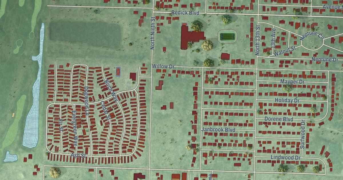 Map of Carter Lake, Iowa in 2026