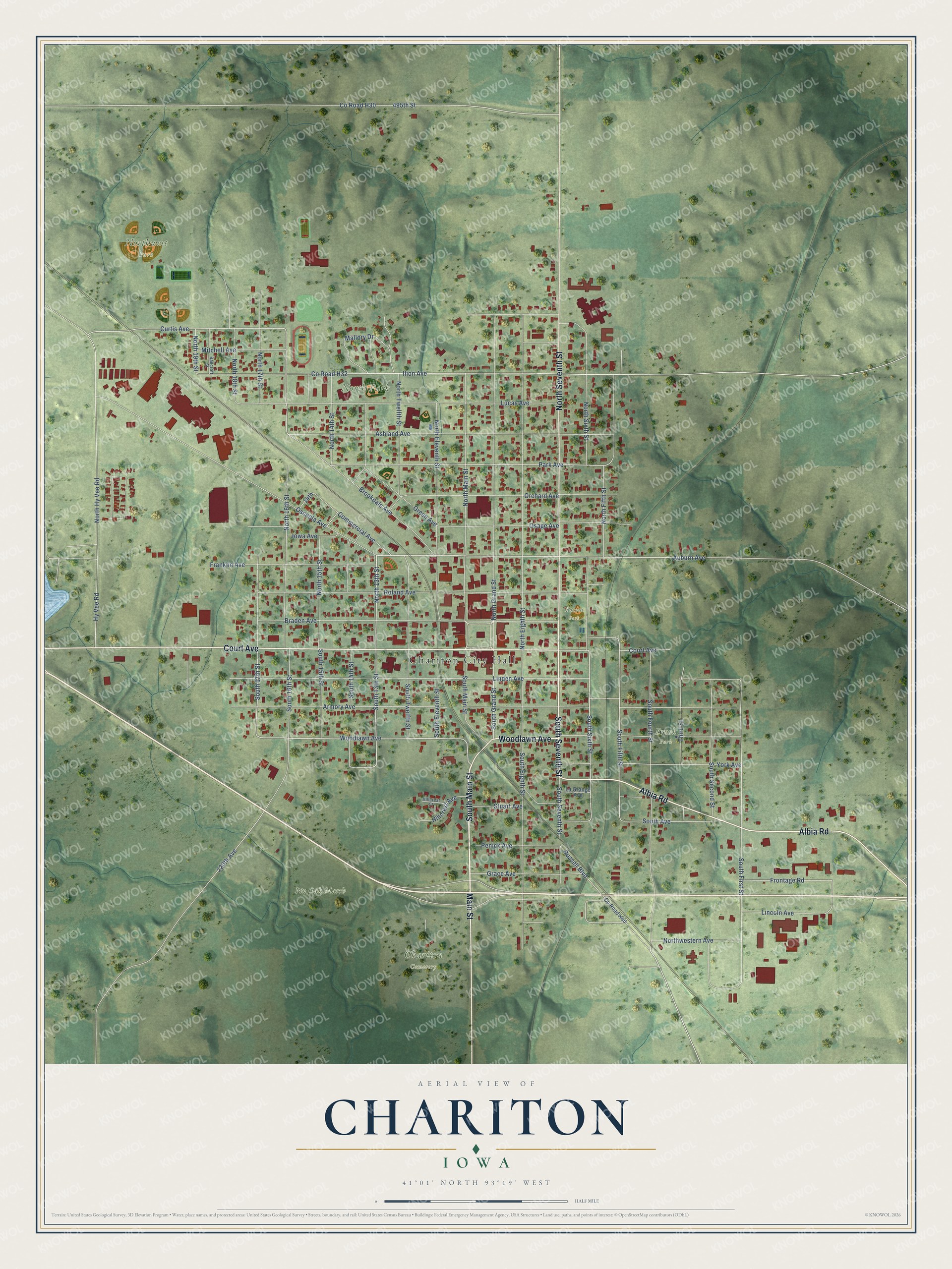 Watermarked full-map preview of Chariton, Iowa