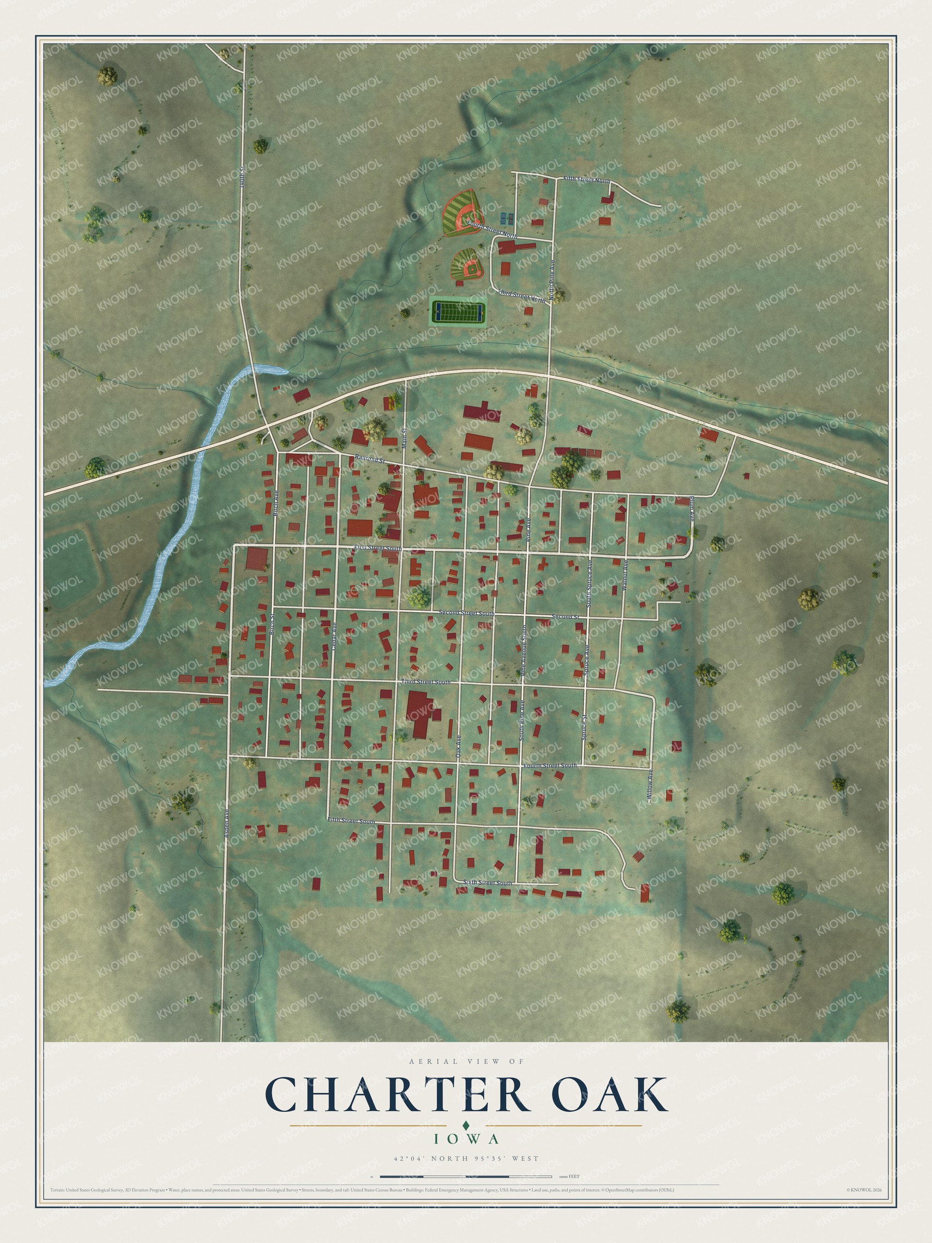 Watermarked full-map preview of Charter Oak, Iowa