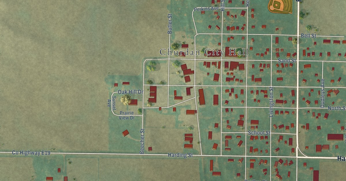Map of Churdan, Iowa in 2026