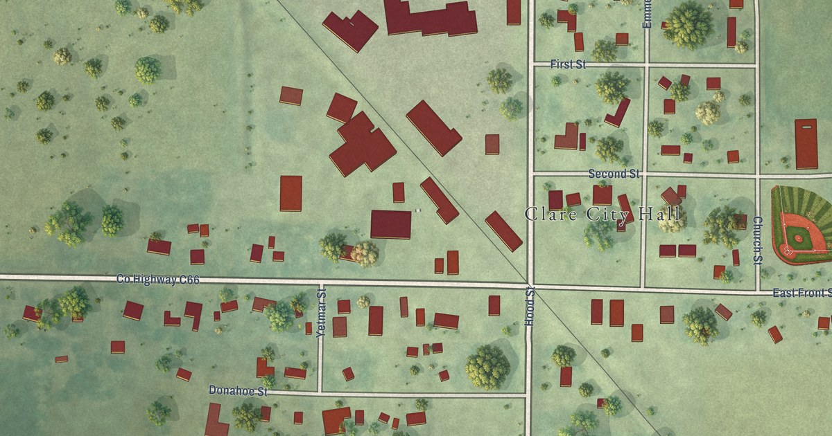 Map of Clare, Iowa in 2026