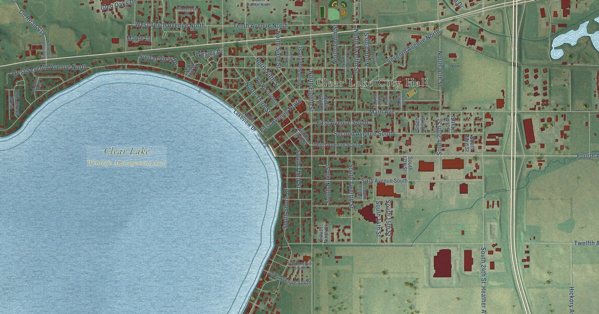 Map of Clear Lake, Iowa in 2026
