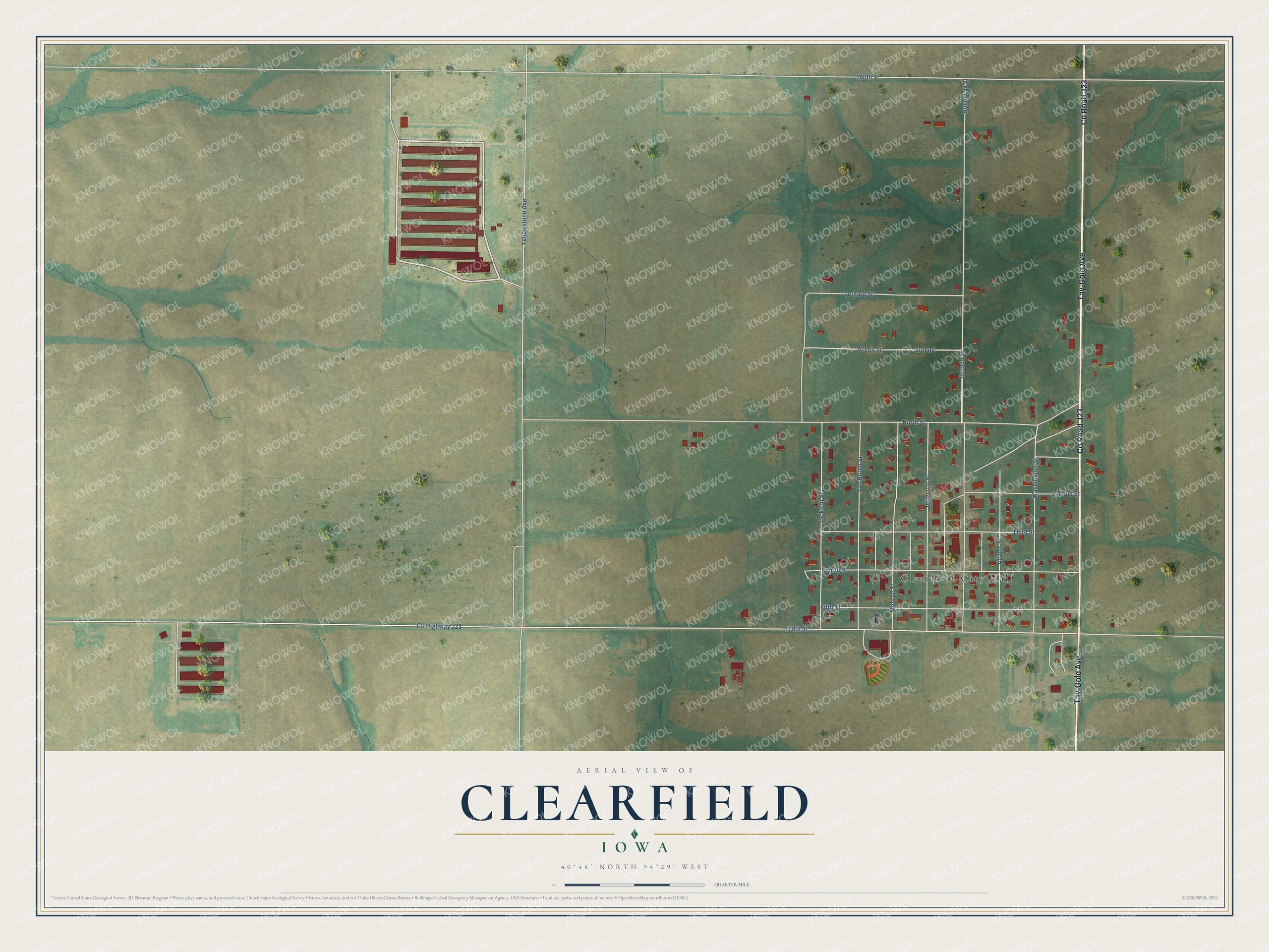 Watermarked full-map preview of Clearfield, Iowa