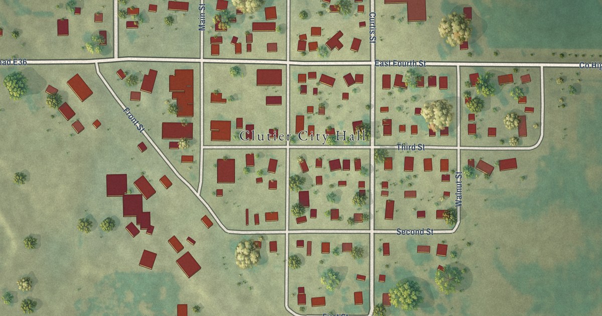 Map of Clutier, Iowa in 2026