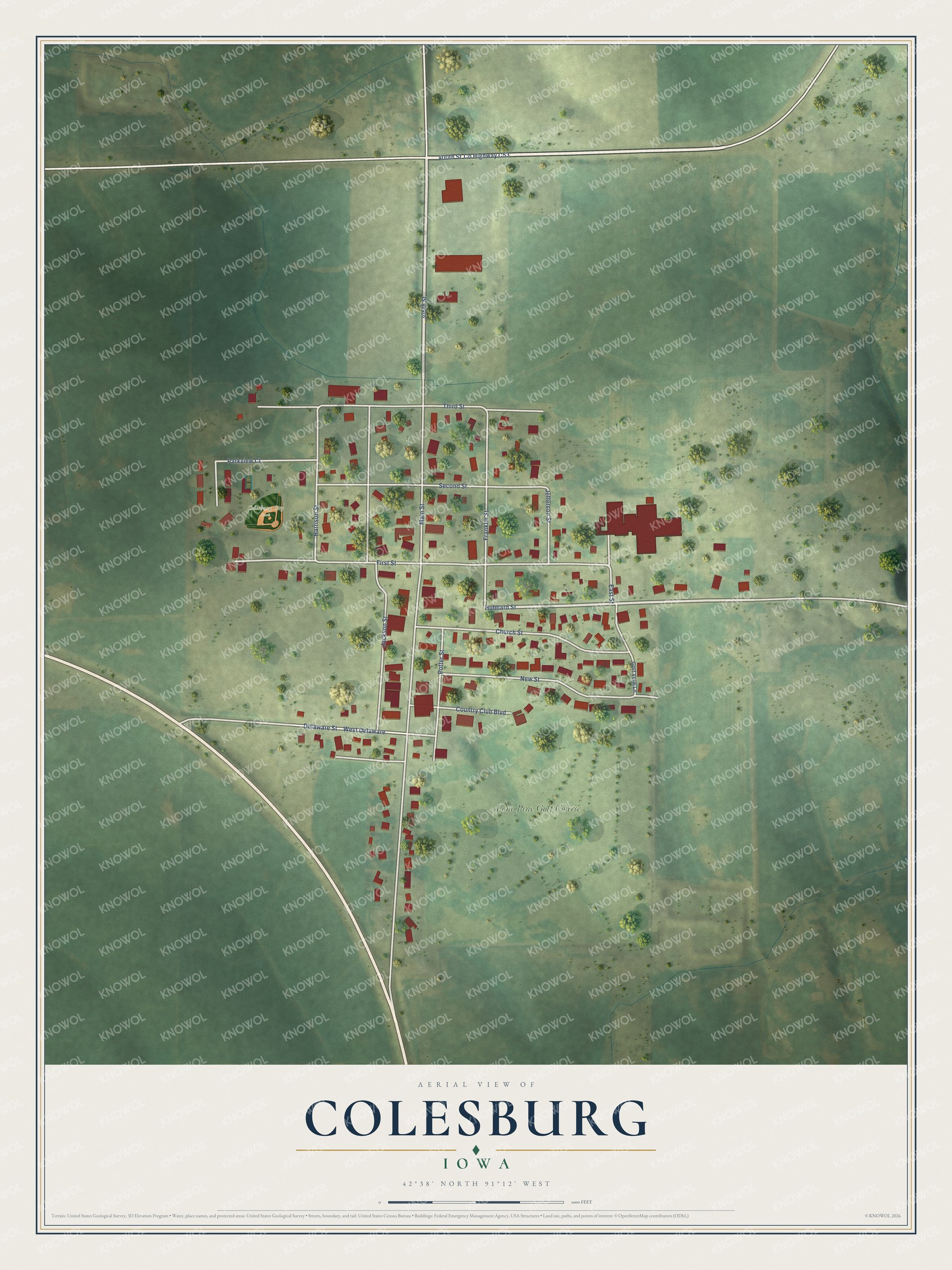 Watermarked full-map preview of Colesburg, Iowa