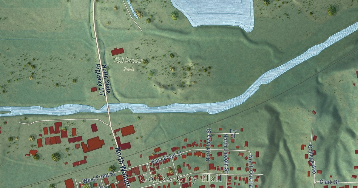 Map of Colfax, Iowa in 2026