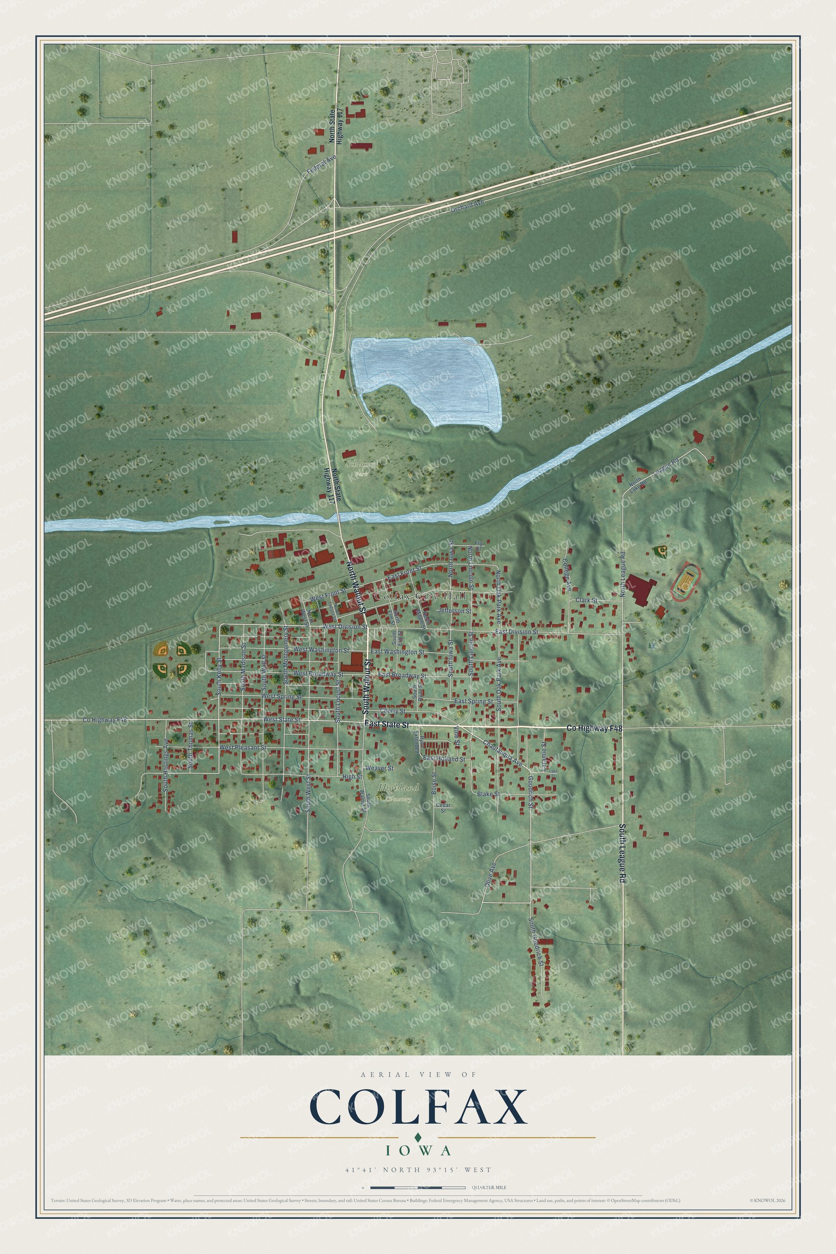Watermarked full-map preview of Colfax, Iowa