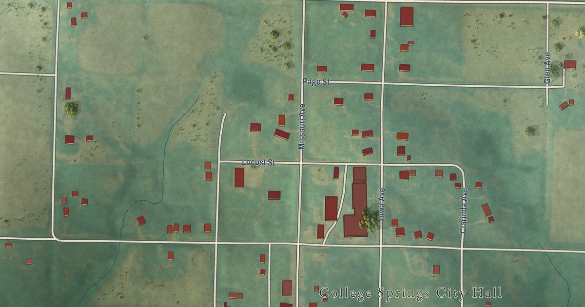 Map of College Springs, Iowa in 2026