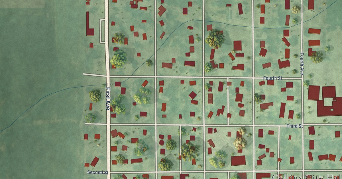 Map of Collins, Iowa in 2026