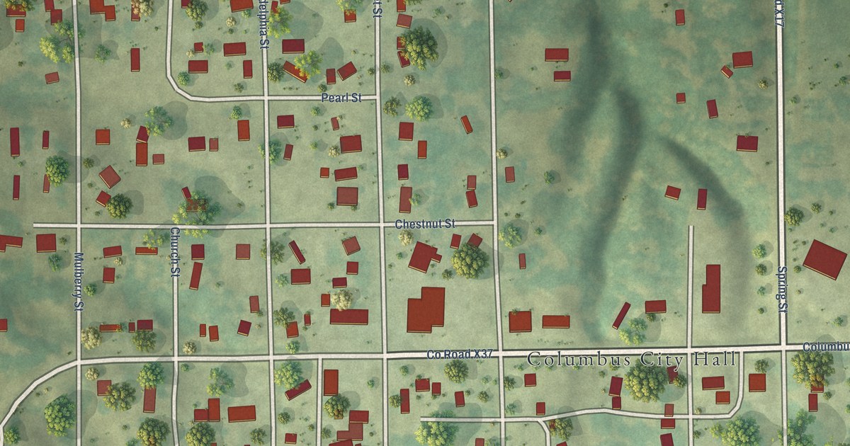 Map of Columbus City, Iowa in 2026