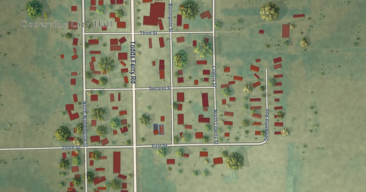 Map of Conesville, Iowa in 2026