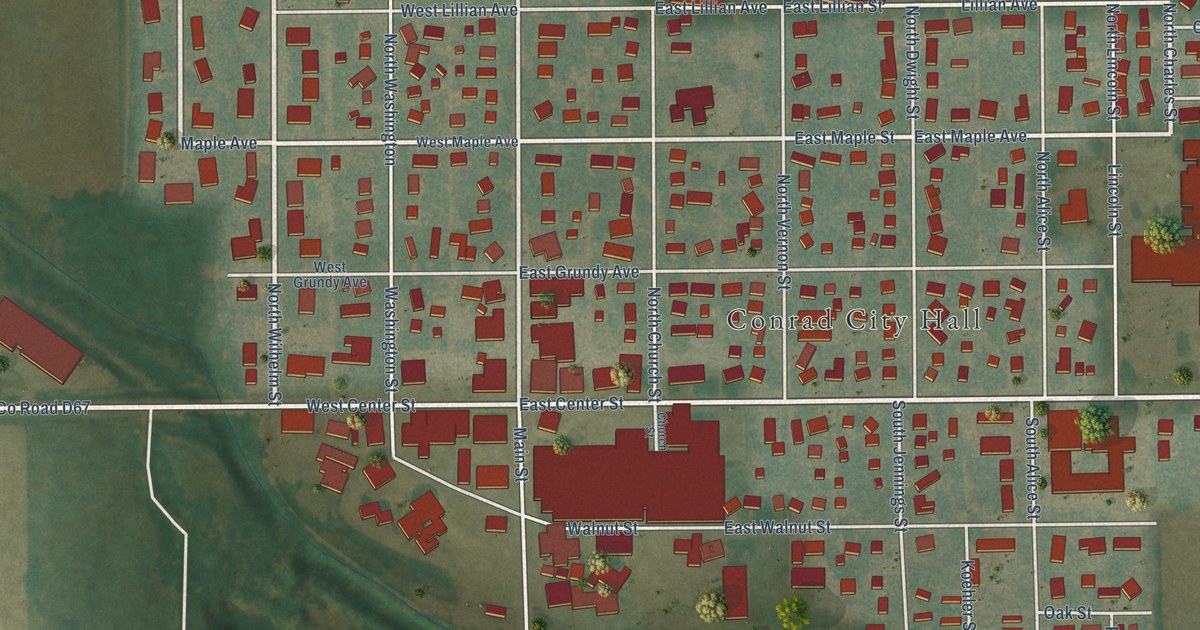 Map of Conrad, Iowa in 2026
