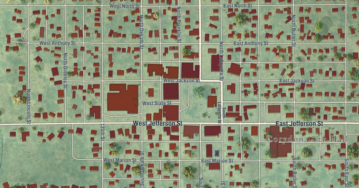 Map of Corydon, Iowa in 2026