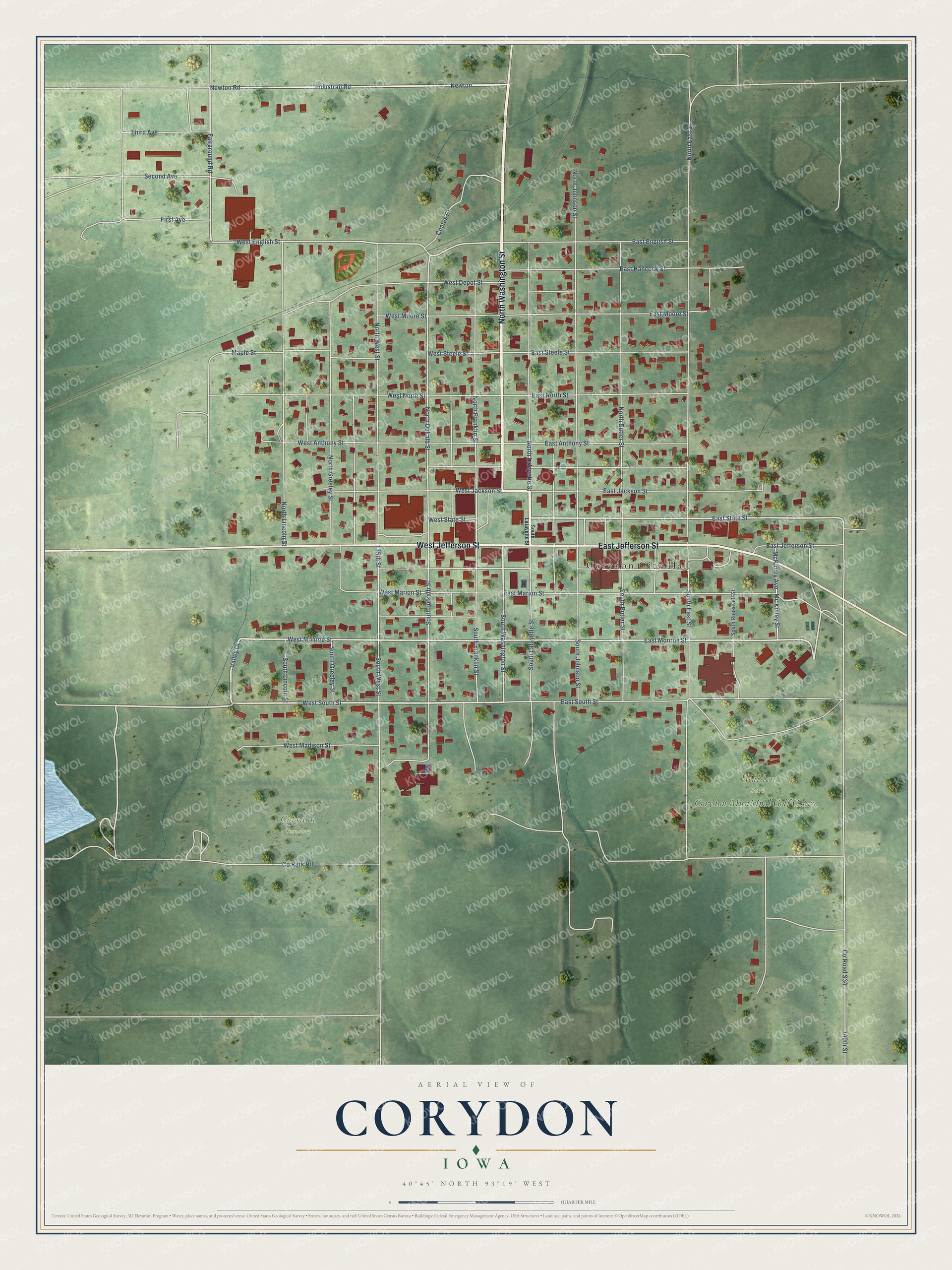 Watermarked full-map preview of Corydon, Iowa