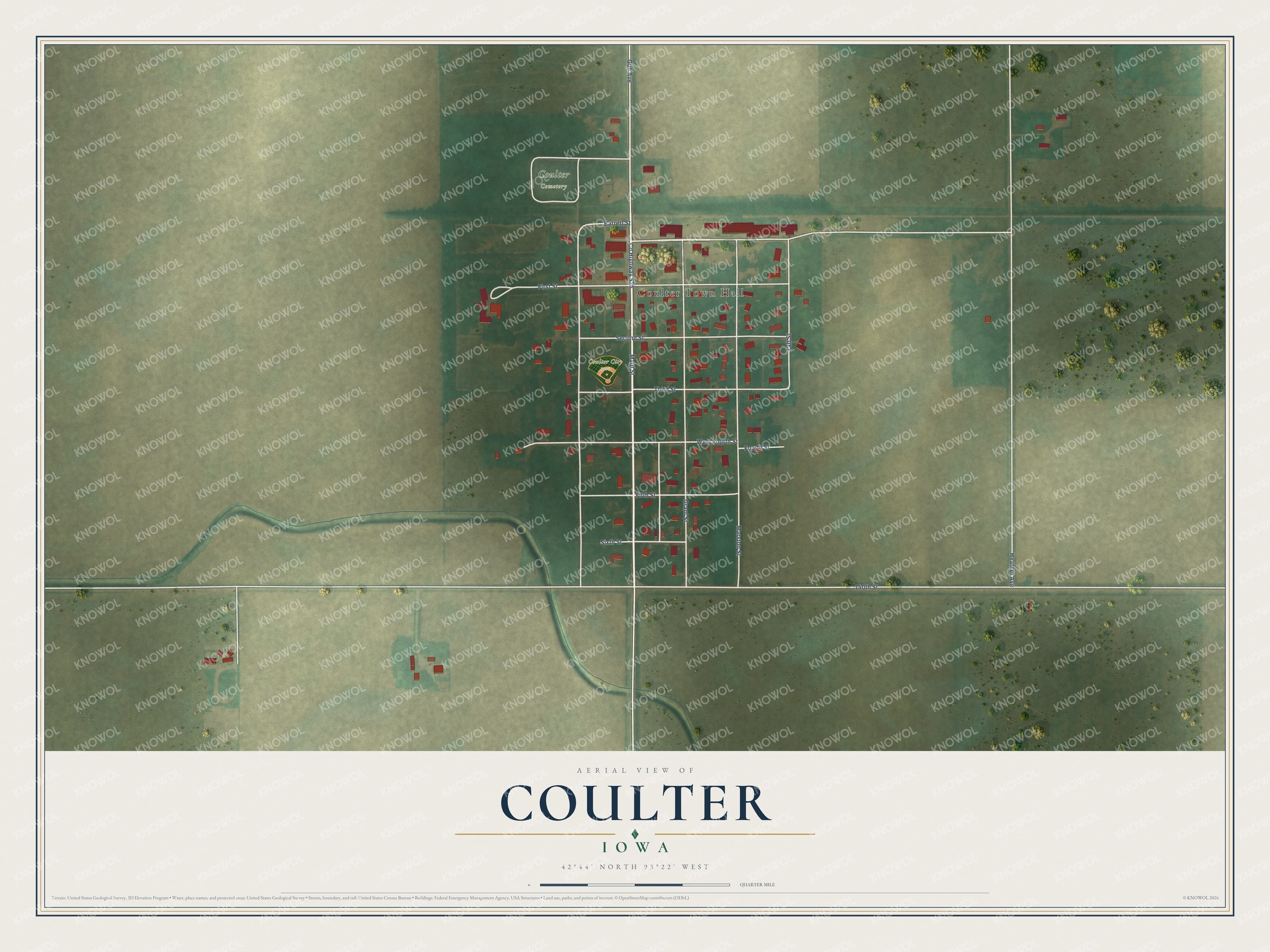 Watermarked full-map preview of Coulter, Iowa