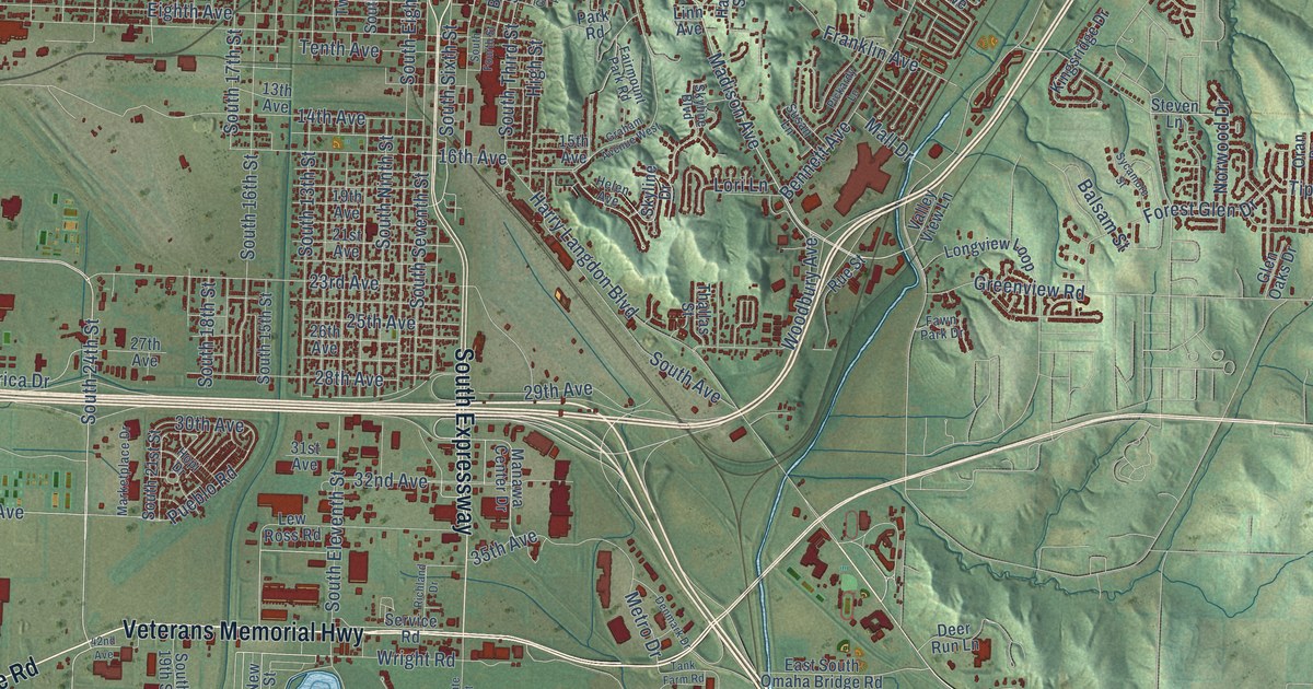 Map of Council Bluffs, Iowa in 2026