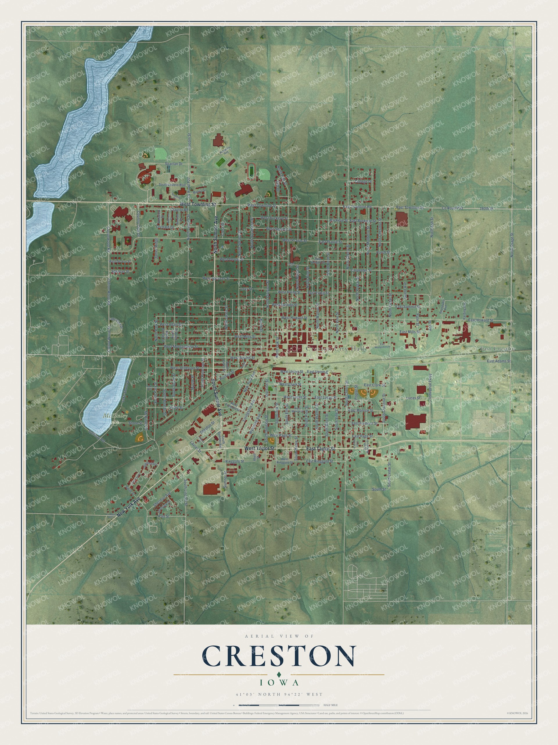 Watermarked full-map preview of Creston, Iowa