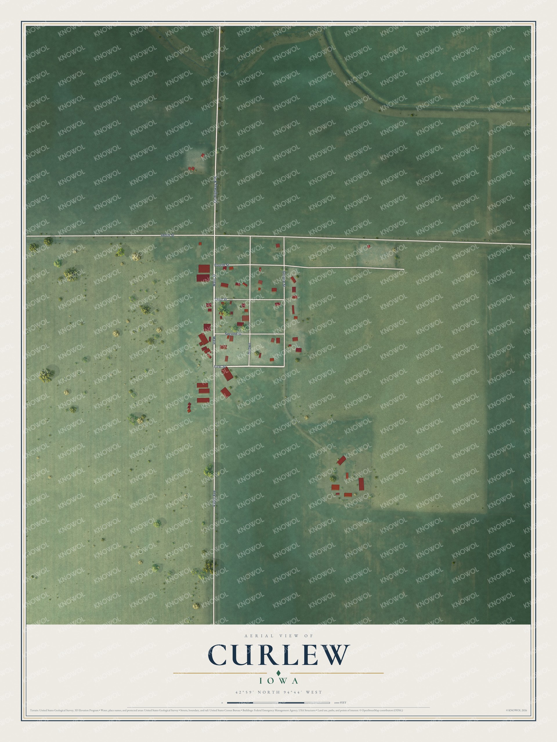 Watermarked full-map preview of Curlew, Iowa