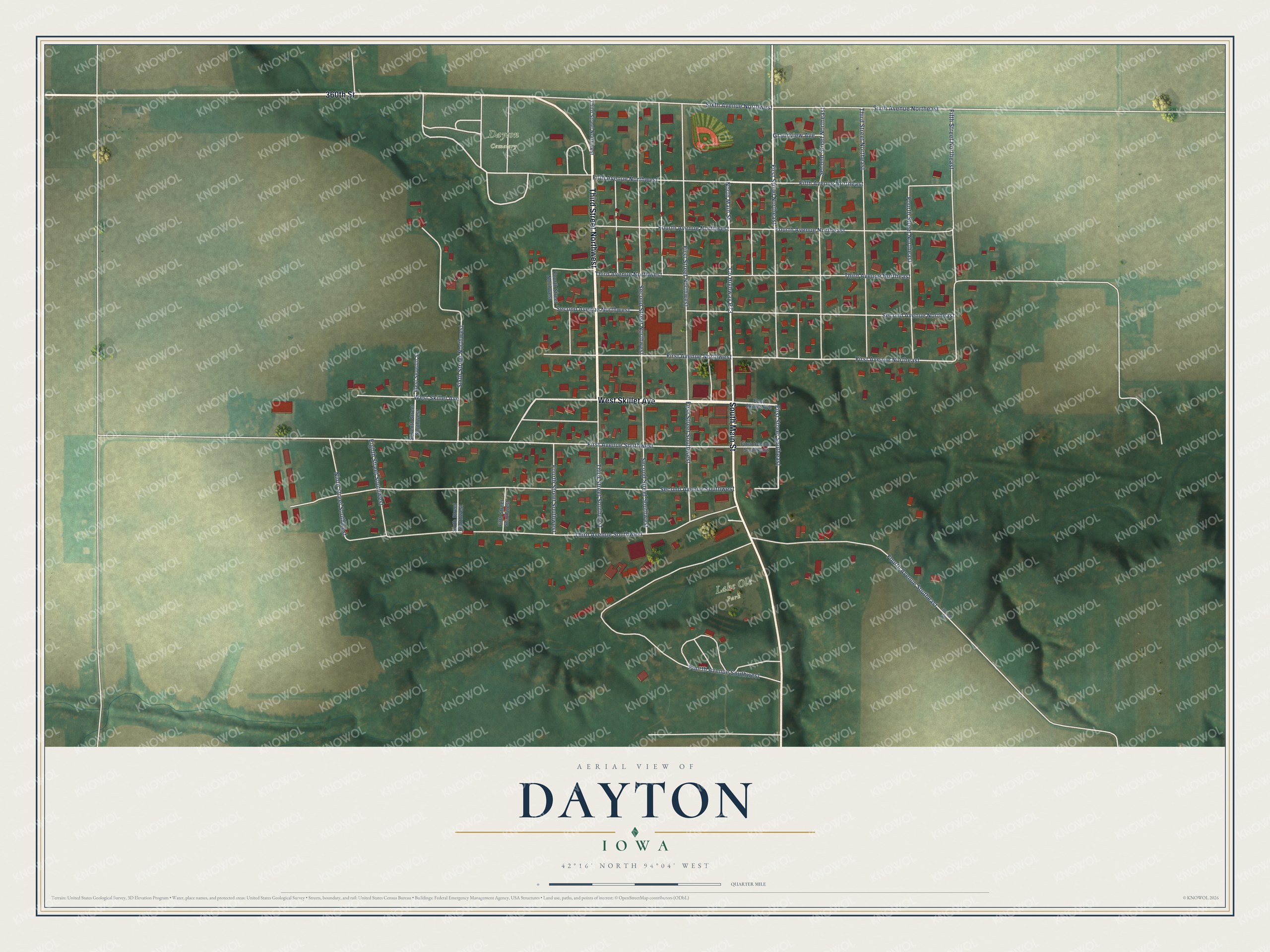 Watermarked full-map preview of Dayton, Iowa