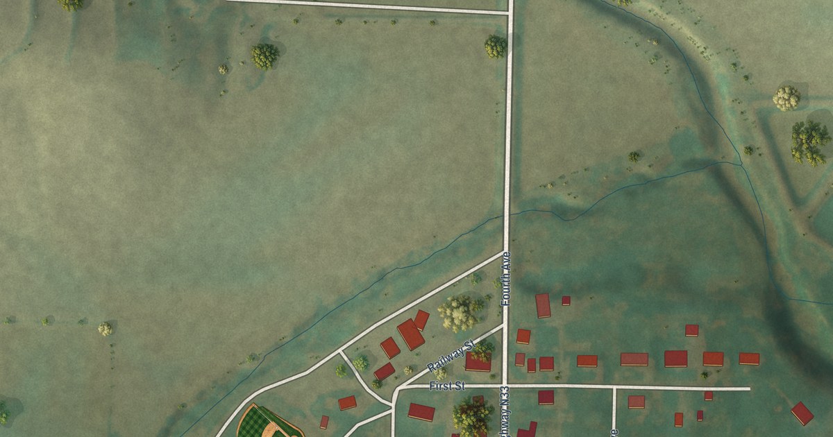 Map of Dedham, Iowa in 2026
