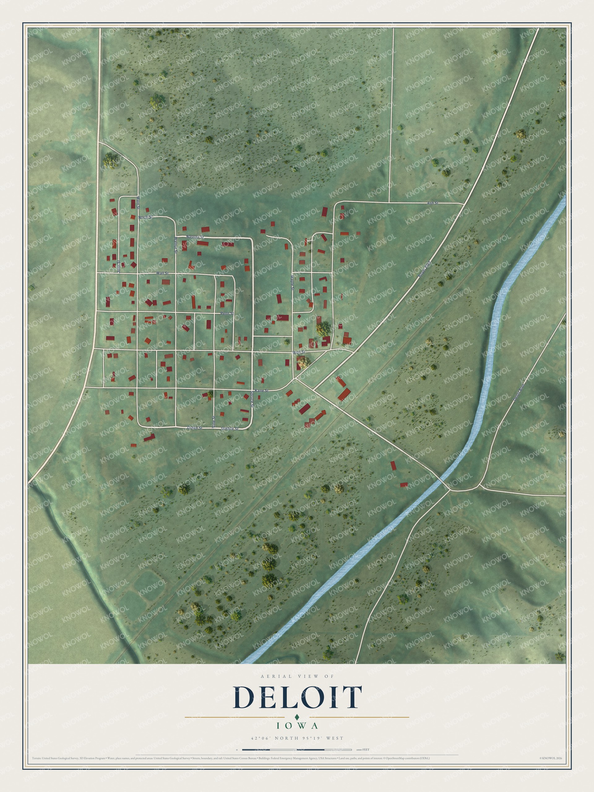 Watermarked full-map preview of Deloit, Iowa