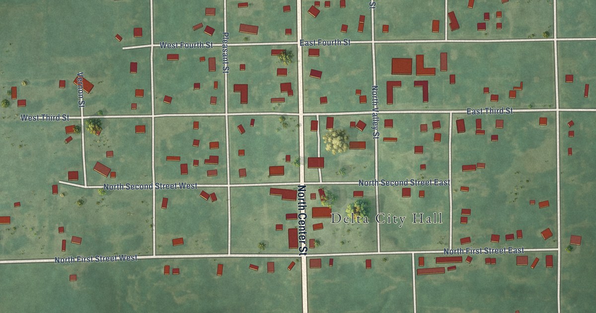 Map of Delta, Iowa in 2026