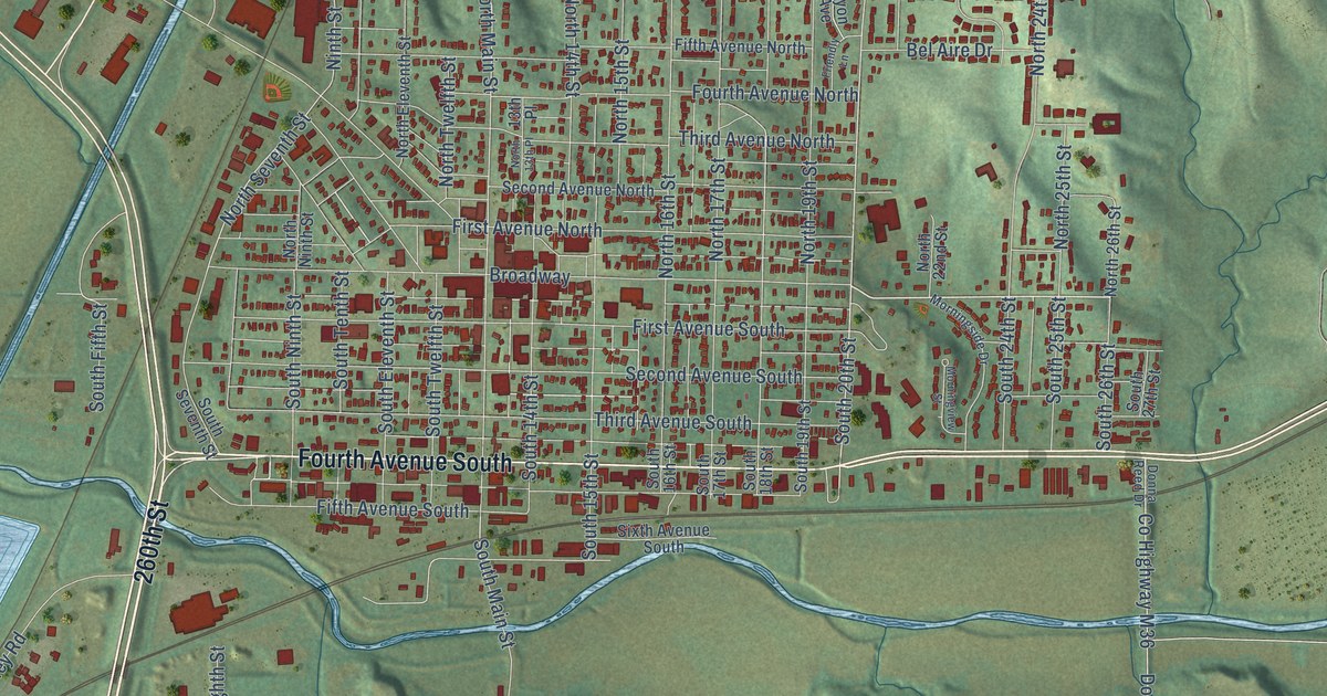Map of Denison, Iowa in 2026