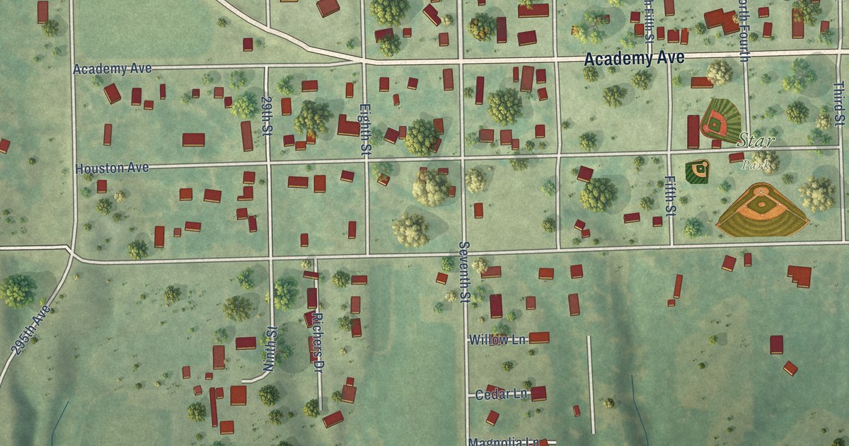 Map of Denmark, Iowa in 2026