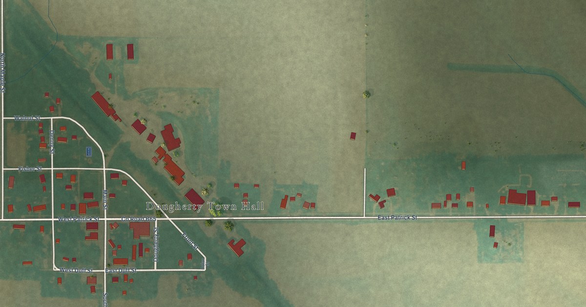 Map of Dougherty, Iowa in 2026