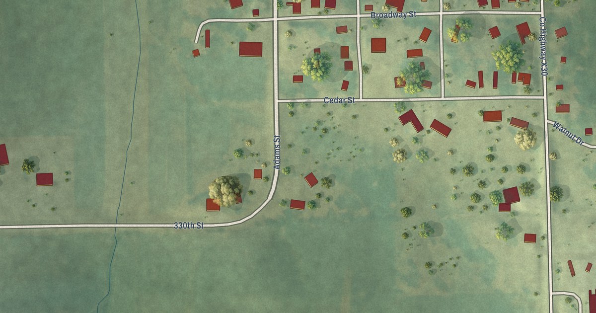 Map of Downey, Iowa in 2026