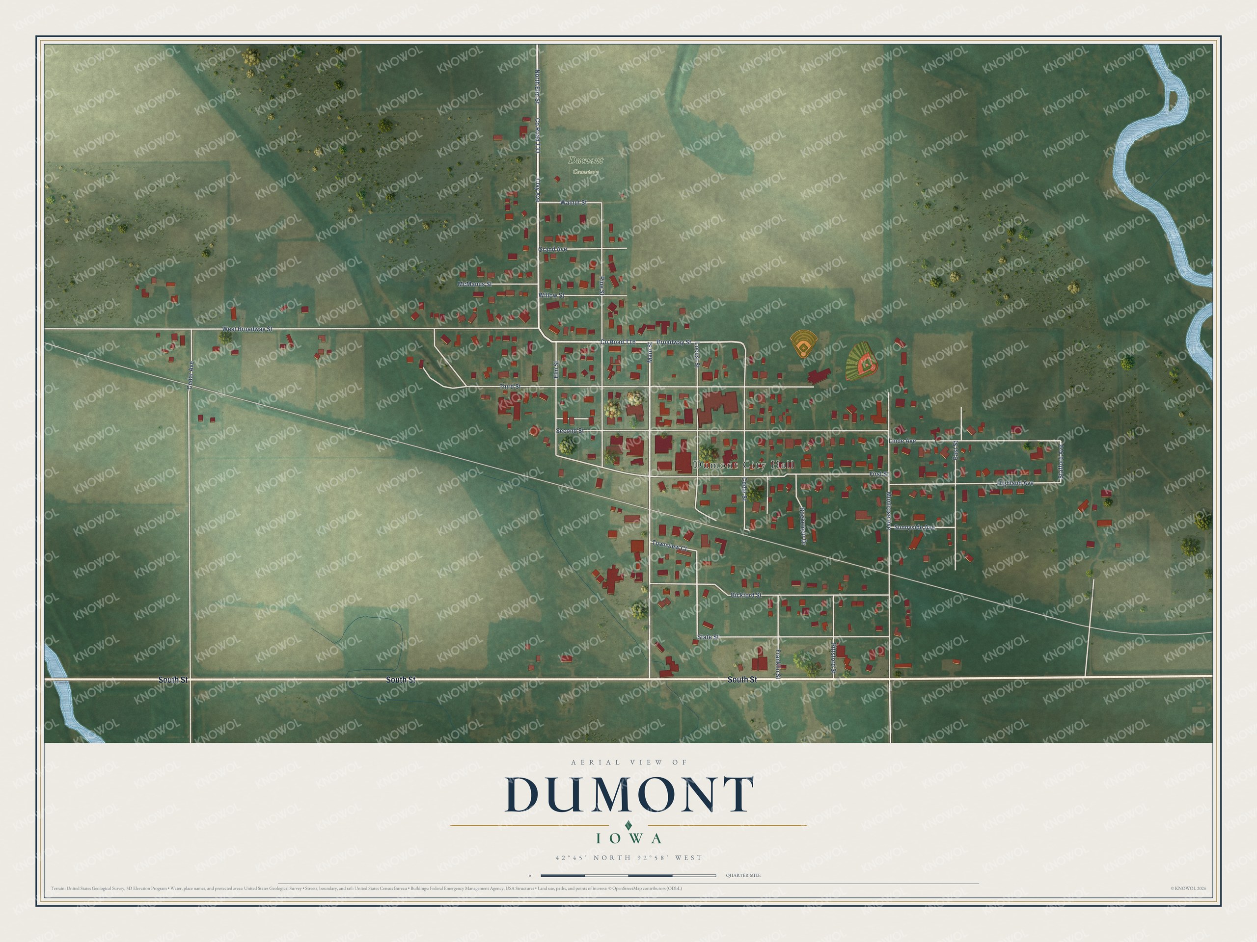 Watermarked full-map preview of Dumont, Iowa