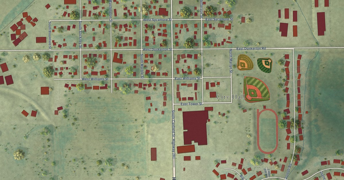 Map of Dunkerton, Iowa in 2026