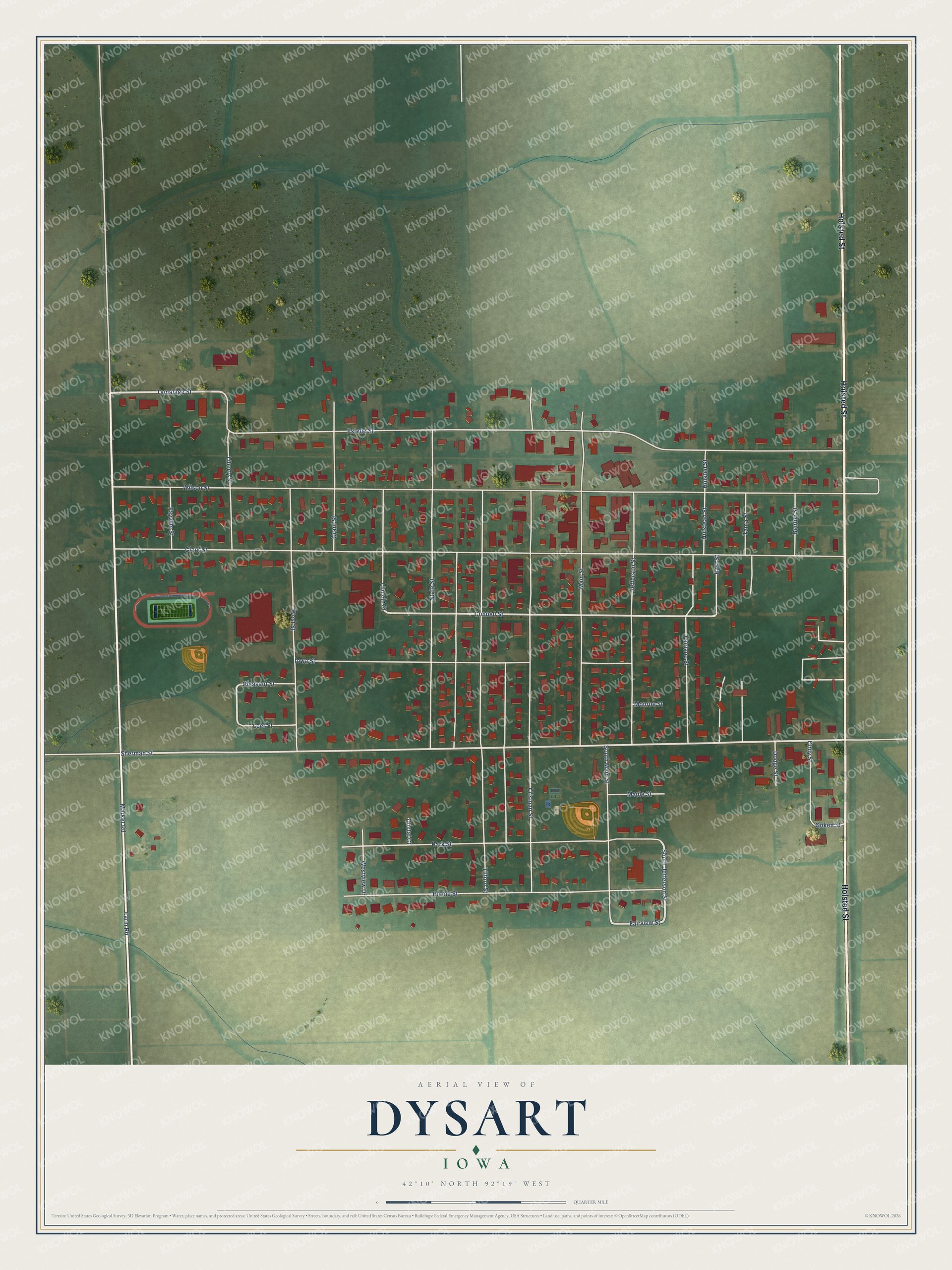 Watermarked full-map preview of Dysart, Iowa