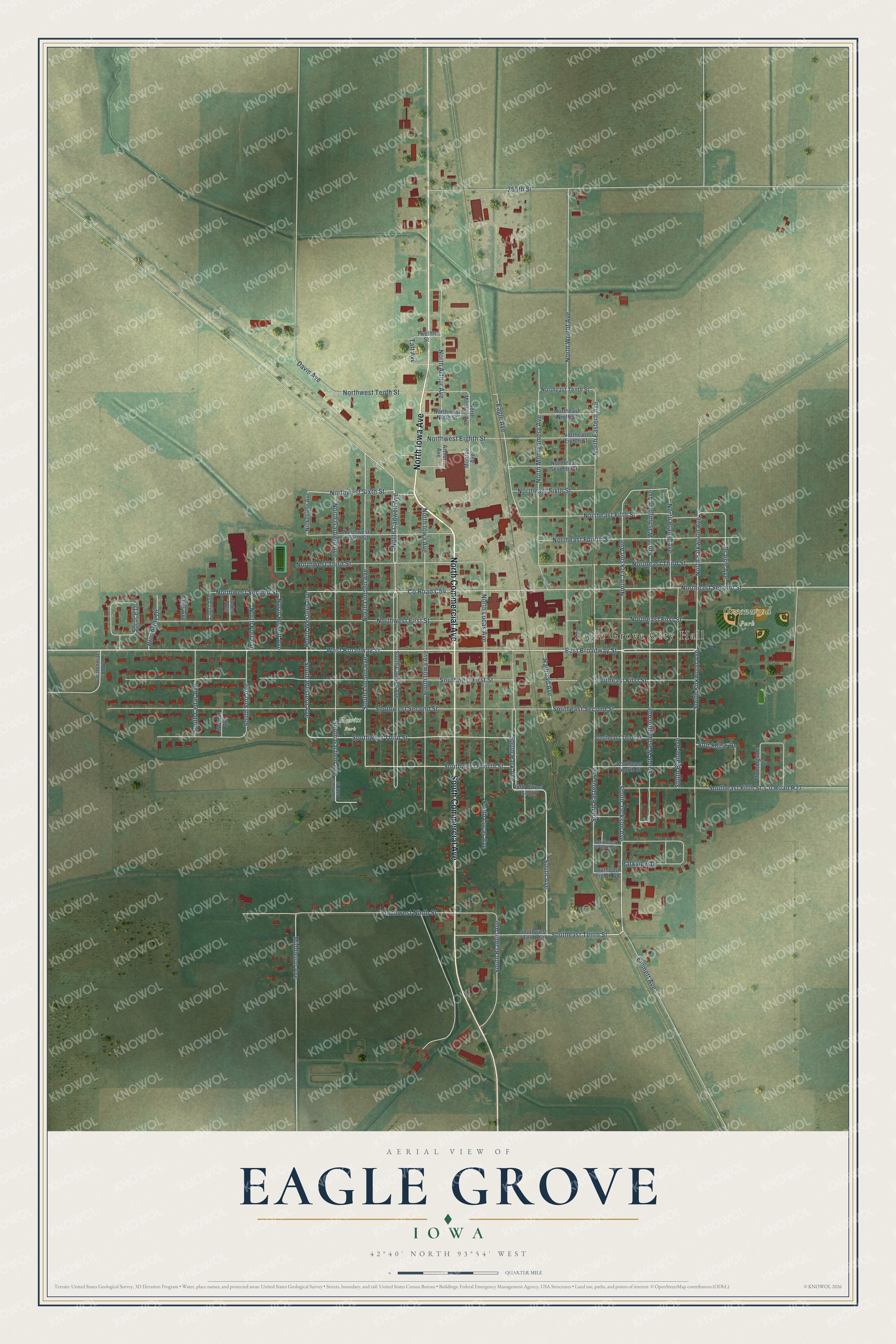 Watermarked full-map preview of Eagle Grove, Iowa
