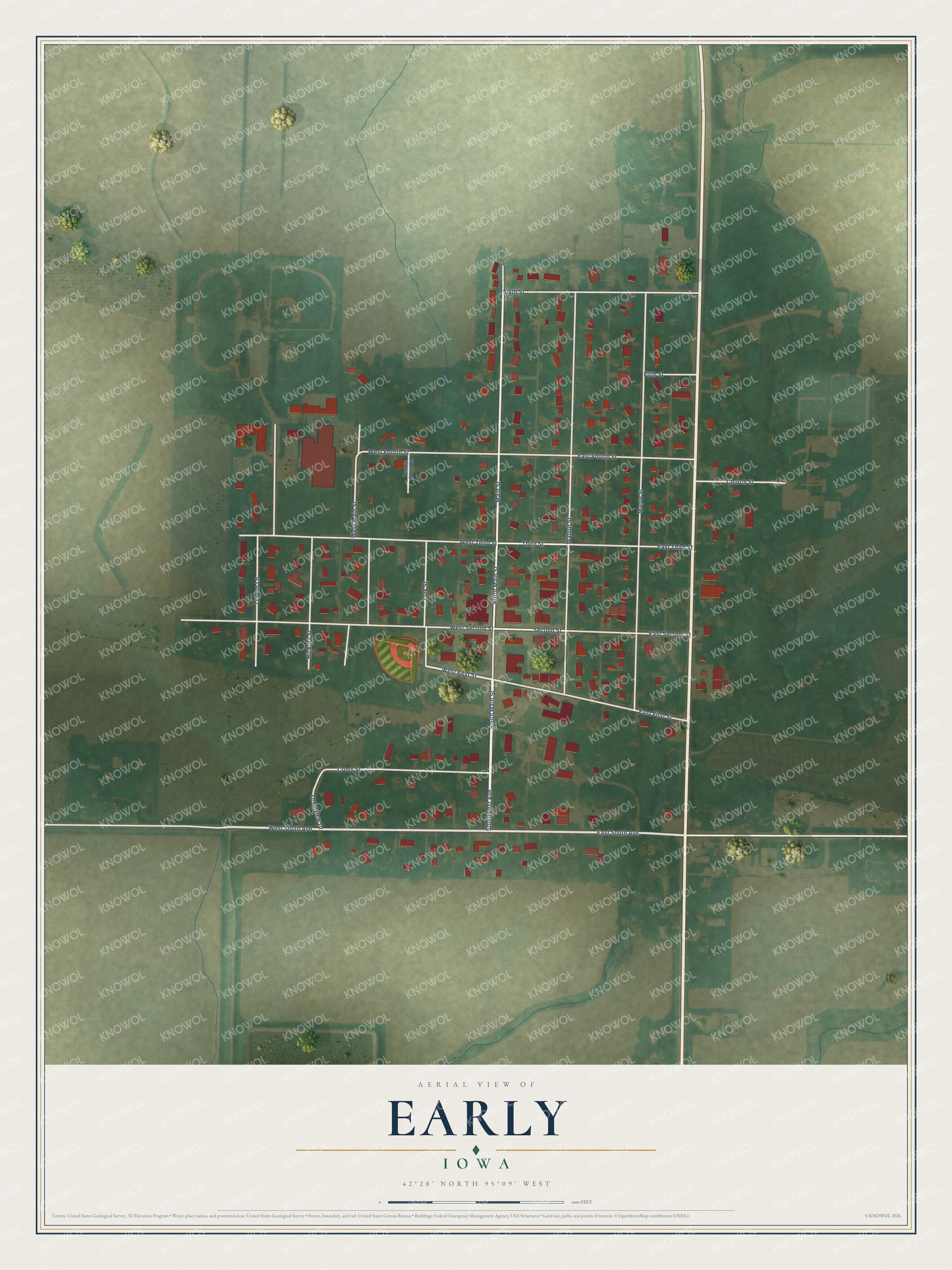 Watermarked full-map preview of Early, Iowa