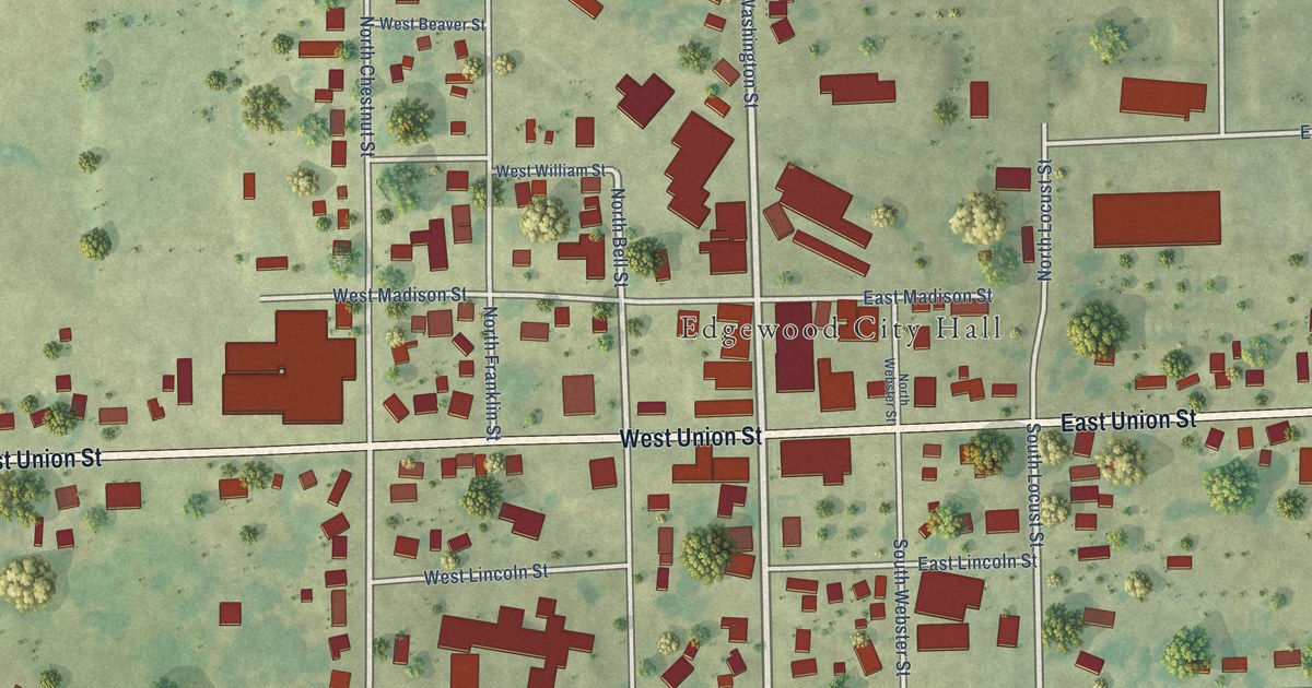 Map of Edgewood, Iowa in 2026