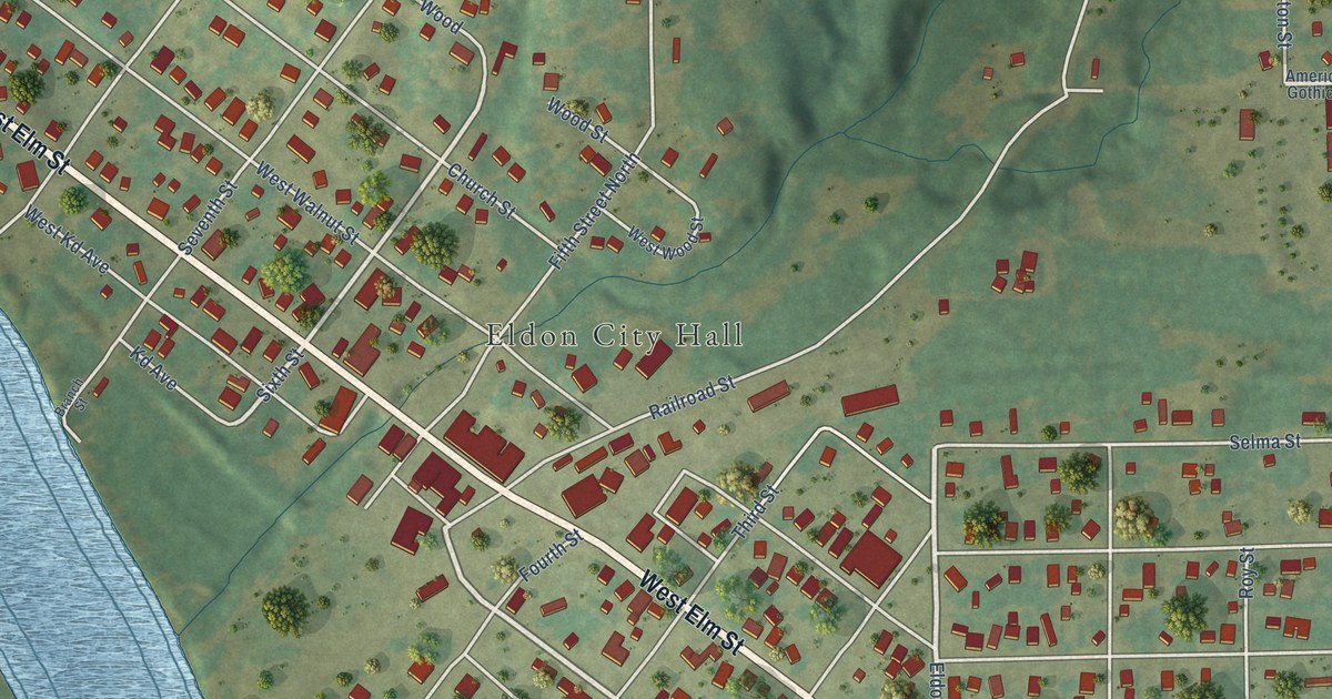 Map of Eldon, Iowa in 2026