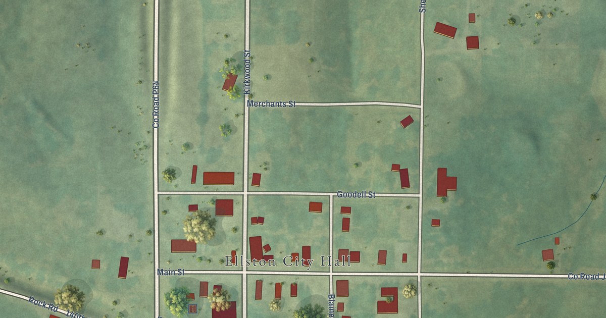 Map of Ellston, Iowa in 2026