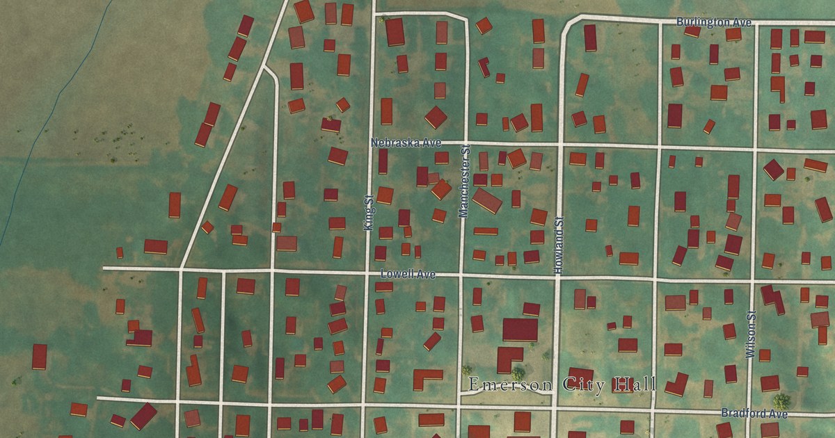 Map of Emerson, Iowa in 2026