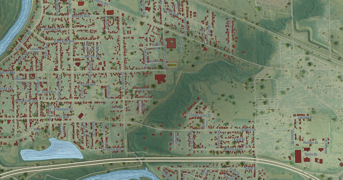 Map of Evansdale, Iowa in 2026