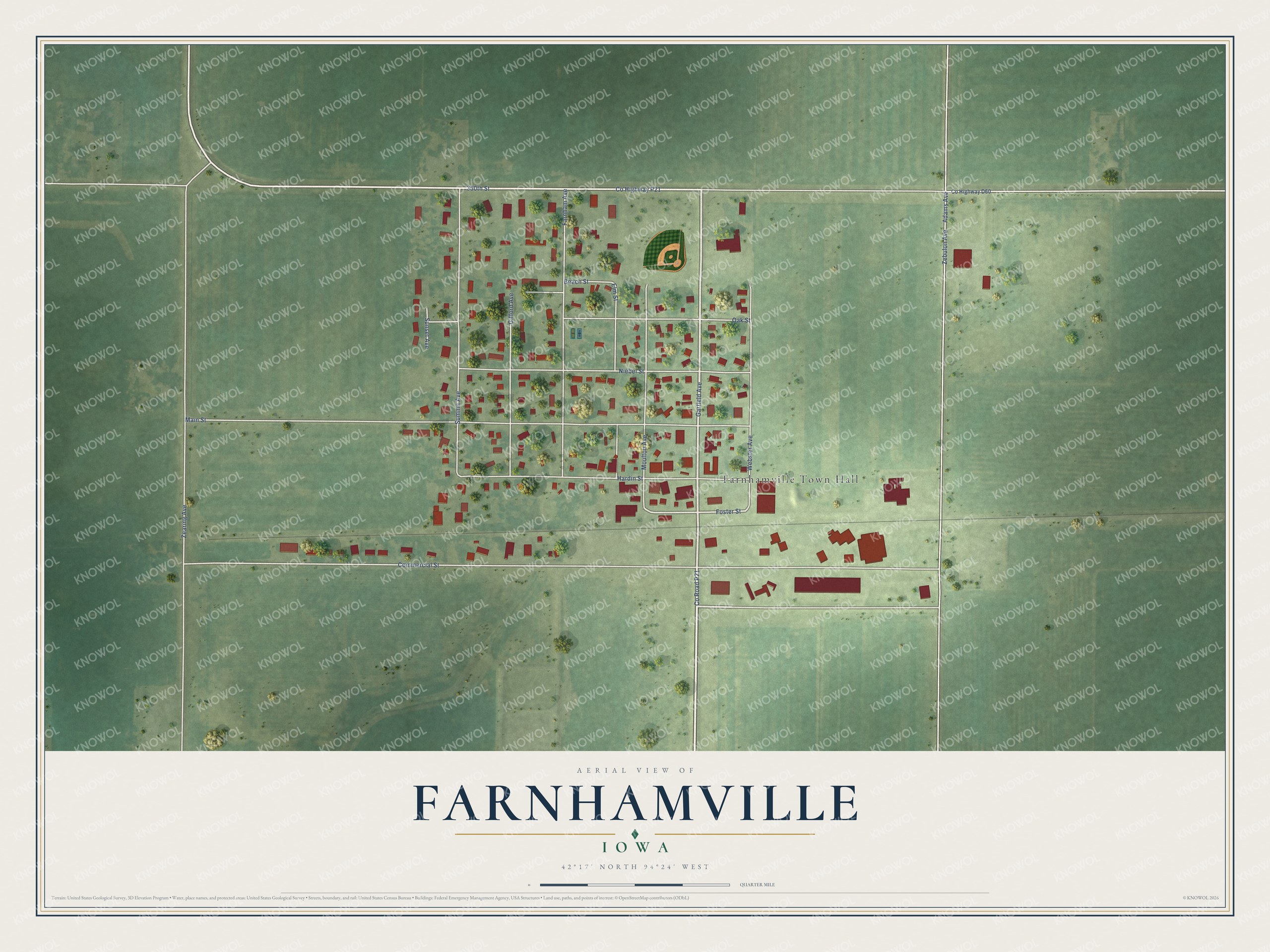 Watermarked full-map preview of Farnhamville, Iowa