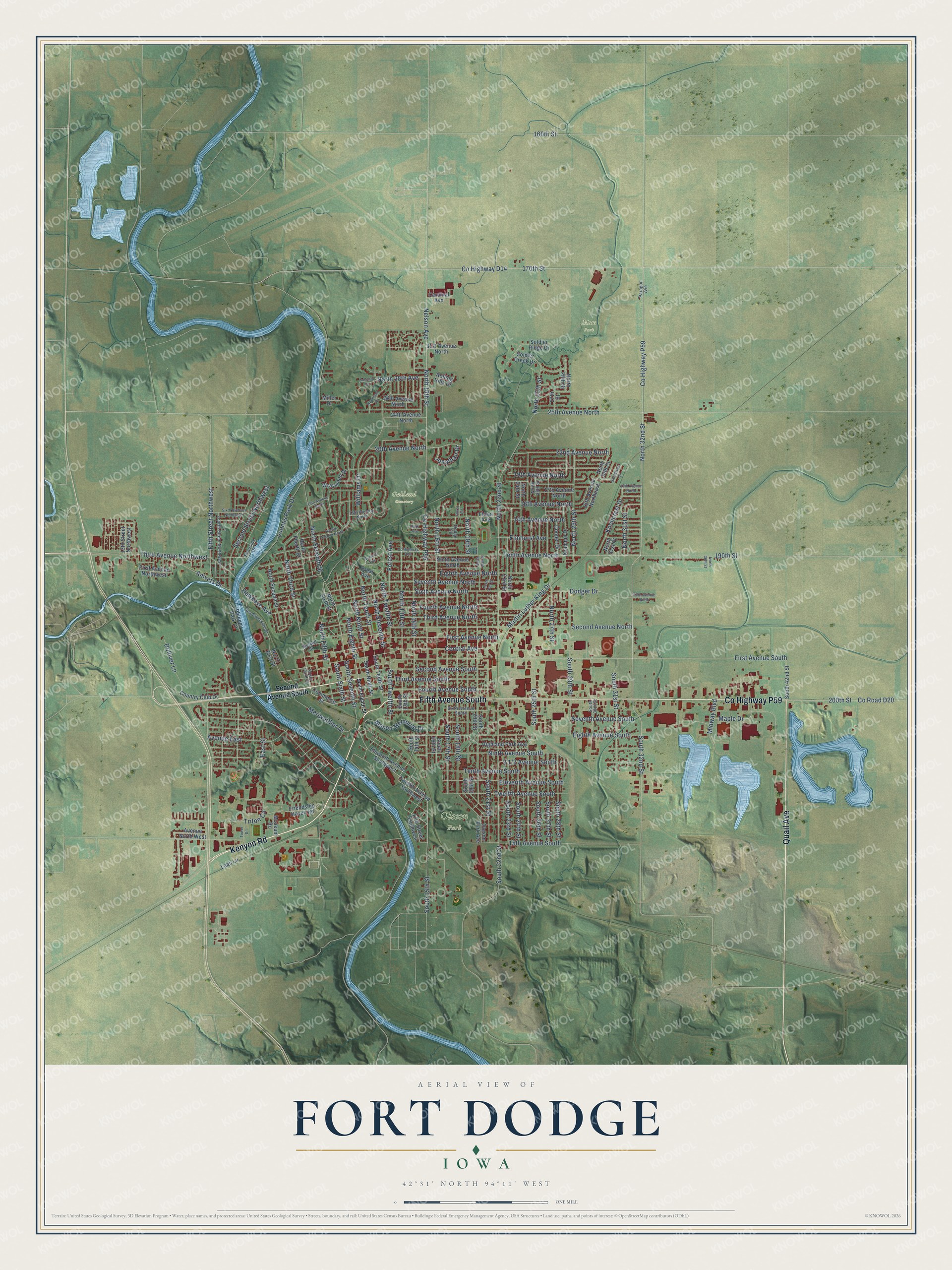 Watermarked full-map preview of Fort Dodge, Iowa