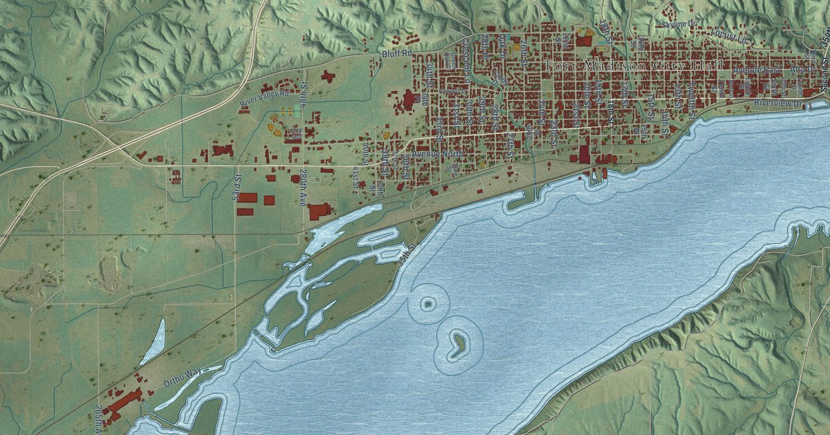Map of Fort Madison, Iowa in 2026