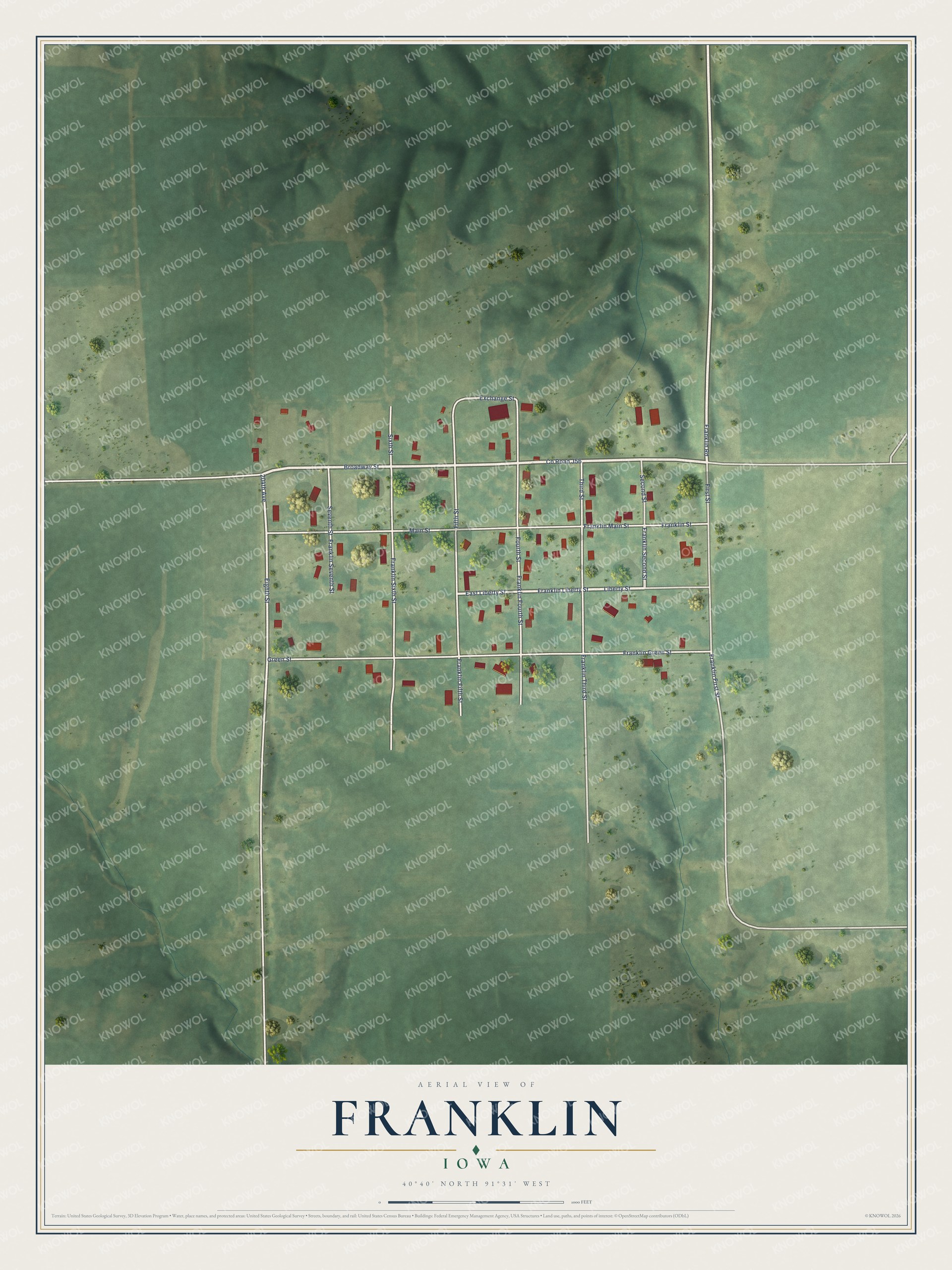 Watermarked full-map preview of Franklin, Iowa