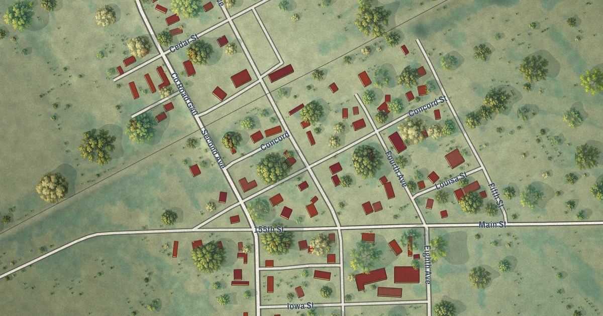 Map of Fredonia, Iowa in 2026